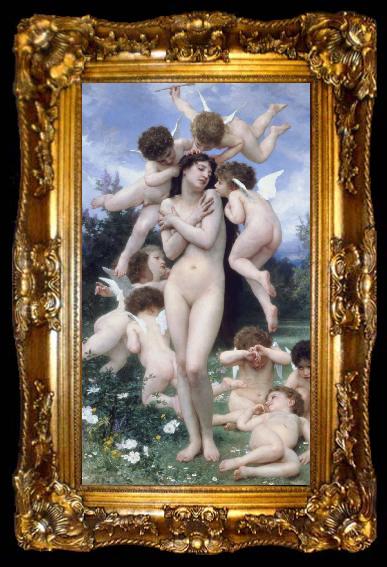 framed  William-Adolphe Bouguereau The Return of Spring, ta009-2